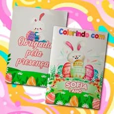 Livreto 8 Paginas Para Colorir Festa Infantil Tema Personalizado Páscoa Livrinho