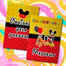 Livreto 8 Paginas Para Colorir Festa Infantil Tema Personalizado Mickey Livrinho