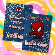 Livreto 8 Paginas Para Colorir Festa Infantil Tema Personalizado Homem Aranha Cute Livrinho