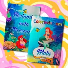 Livreto 8 Paginas Para Colorir Festa Infantil Tema Personalizado Pequena Sereia Livrinho