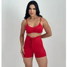 Short e Top com bojo Conjunto Academia Feminino Fitness Kit Corrida Caminhada Short Fitness Top Academia