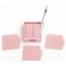 Suporte Organizador para bloco de notas adesivas Post it com Estênceis de Tarefas