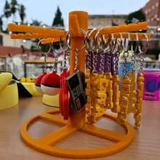 Suporte Porta Chaveiro Giratório Display de Mesa com 8 Braços Organizadores