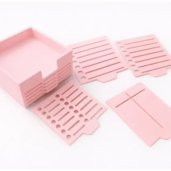 Suporte Organizador para bloco de notas adesivas/ Post-it com Estênceis de Tarefas em Gaveta