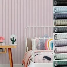 Papel De Parede Ripado 3D Ripas Rosa Bebê Quarto Sala 10m