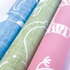 Papel De Parede Vinilico Imita Textura Algodão Infantil Animais Safari Quarto Menina Menino Lavável