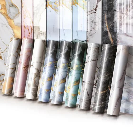 Papel Adesivo Mármore Vinílico Lavável Autocolante Dourado Brilhante Luxo Sala Cozinha Banheiro