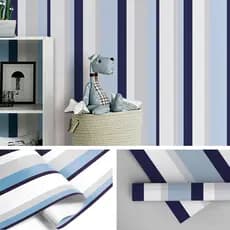 Papel De Parede Listras Infantil Azul Quarto Adesivo Adesivo Autocolante Lavável Vinilico 10m