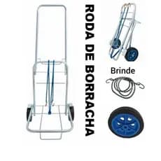 Carrinho de Carga Dobrável Portátil 100 kg Roda de Borracha Vendedor Ambulante Feira Malas Botijão de Cozinha Cooler