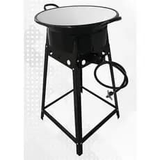 Pasteleiro/Fritador Médio Industrial Alta Pressão com Tacho 18 Branco + Kit Mangueira