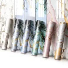 Papel Adesivo Mármore Vinílico Lavável Autocolante Dourado Brilhante Luxo Sala Cozinha Banheiro