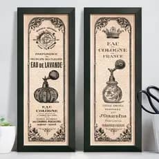 Quadro Decorativo de Parede Para Banheiro Lavabo Closet Loja Perfumaria com Moldura Vidro