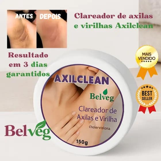 Clareador De Virilhas E Axilas Melanina Axilclean BelVeg 150g