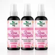 Kit Até 3 Óleo de Rosa Mosqueta Clareador de manchas, foliculite e estrias vermelhas120l - Natturall-Veg