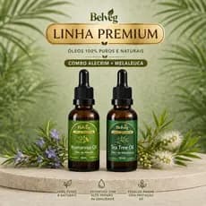 Kit Óleo de Alecrim e Melaleuca Belveg 100% Vegetal Cabelo Pele Barba Hidratação