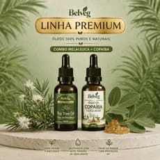 Kit Óleo de Melaleuca e Copaíba Belveg 100% Vegetal Cabelo Pele Barba Hidratação
