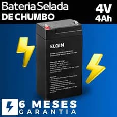 Bateria Selada 4V 4Ah Alta Durabilidade Vrla Elgin Original Balanças Brinquedos Alarmes Automação Relógio Hobbies