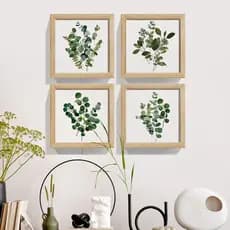 Quadro Decorativo  Folhas Botânico Boho Banheiro Cozinha Hall Sacada Área Moldura