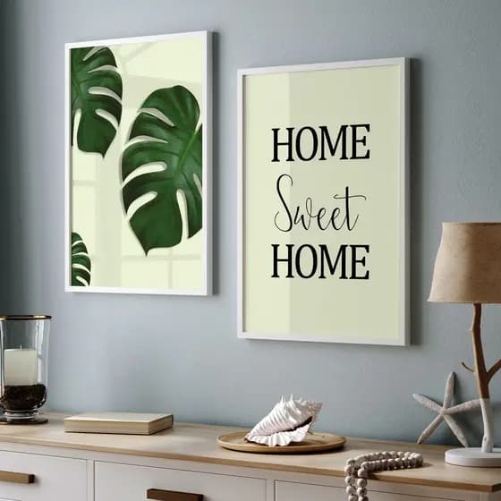 Quadro Moderno para Sala de Estar Grandes com Moldura Botanico Prateleira