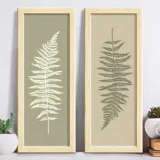 Quadro Decorativo de Parede Prateleira Folhas Secas Minimalista  Moderno com Moldura e Vidro Sala