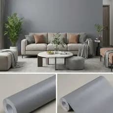 Papel De Parede Adesivo Tom Pastel Cinza Grafíte Envelopamento Vinilico Lavável Para Quarto Sala