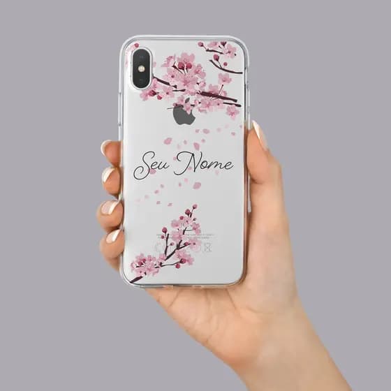 Capa Capinha de Celular Falling Flowers Personalizada com Nome