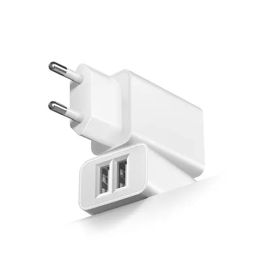 Kit Carregador Duplo 18W USB Inteligente + Cabo USB Tipo C 1m