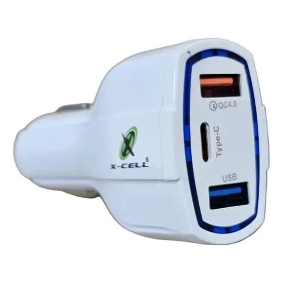 CARREGADOR VEICULAR RÁPIDO BRANCO MOD. XC.V15USB