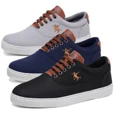 Kit 3 Pares de Tênis Masculino Polo Fran Sapatênis Básico Casual Miami