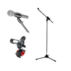 Pedestal de Microfone com Cachimbo e Suporte de Celular - Super Kit