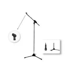 Pedestal de Microfone com Cachimbo Para Microfone com Fio ou Sem Fio