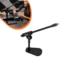 Suporte de Microfone Para Podcast, Rádio, Bumbo SMMS Ibox Com Regulagem de Altura em Aço não Balança