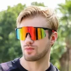 Óculos De Sol Unissex À Prova De Vento Para Ciclismo – Proteção UV Com Armação Grande Emagrecimento Facial Adequado Ativ