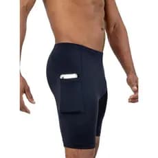 bermuda corrida masculina com bolsos alta compressao