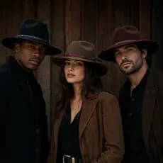Chapéu Fedora Country Aba RETA Boiadeiro Estilo Gustavo Lima Aveludado