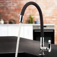 Torneira De Cozinha Gourmet Bancada 1/4 Volta Silicone Flexível Preta