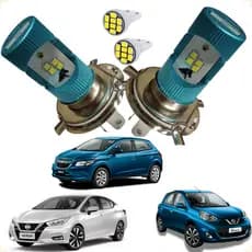 Par de Lâmpadas de Led LF03 Stallion H4 Super Branca 6000K Farol Alto e Baixo Carro Onix March Versa