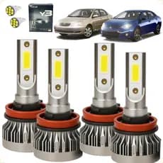 Kit Lâmpadas Super Led Y3 22000 Lúmens Pingo T10 Alto Baixo Milha HB3 HB4 H11 Corolla 2008 até 2014
