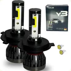 Kit de Lâmpadas Super Led Y3 22000 Lúmens Pingo T10 Alto Baixo Milha H1 H3 H4 H7 H11 H16 H27 HB3 HB4
