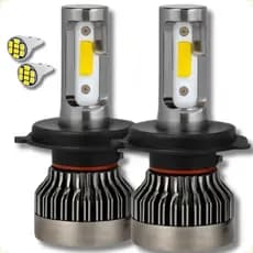 Par de Lâmpada Farol Alto e Baixo Ultra Led Mini para Carro H4 Y3 Lux Led 6500k Kit Super Branca 12V