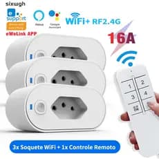 Tomada inteligente WiFi Tomada Smart socket Suporte eWeLink App control Alexa Google Home vioce