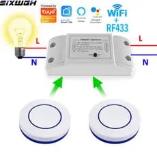 Tuya 16A WiFi Interruptor Inteligente RF 433MHz Sem Fio Suporte Smart Life APP Funciona Com Alexa google Casa Controle D