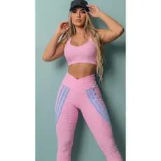 Legging Feminina Modeladora Brocada  - BICOLOR - COS V- antecelulite - Academia - Corrida - Yoga - legging