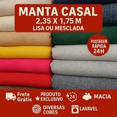 Manta para Sofá 2 ou 3 Lugares 2,35 x 1,75 m King Grande Proteção Decoração Capa Protetora