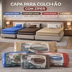 Capa p/ Colcão Zíper Box Solteiro Casal Queen King - Capa Protetora Colchão