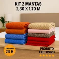 Kit 2 Manta para Sofá ,Cama King 2,30x1,70m Algodão Franjas Sofá 2 ou 3 Lugares Decoração Proteção