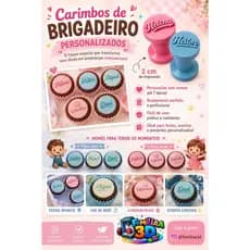 Carimbo Personalizado para Brigadeiro | Nome para Doces | Confeitaria