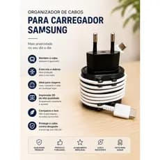 Organizador Carregador Samsung 3D l Organizador Samsung l Organizador Carregador Tipo C