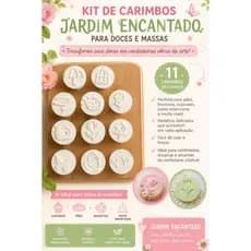 Kit de Carimbos Jardim Encantado para Confeitaria – 11 Modelos