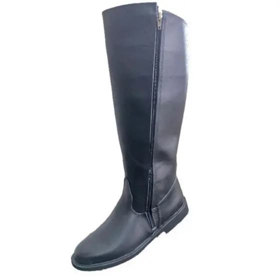 Bota Cano Longo de Couro Legítimo Proteção Hípica Bico Redondo